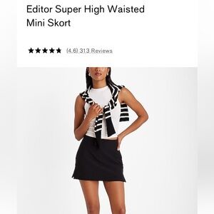 Express Editor Super High Waisted Mini Skort Size 12